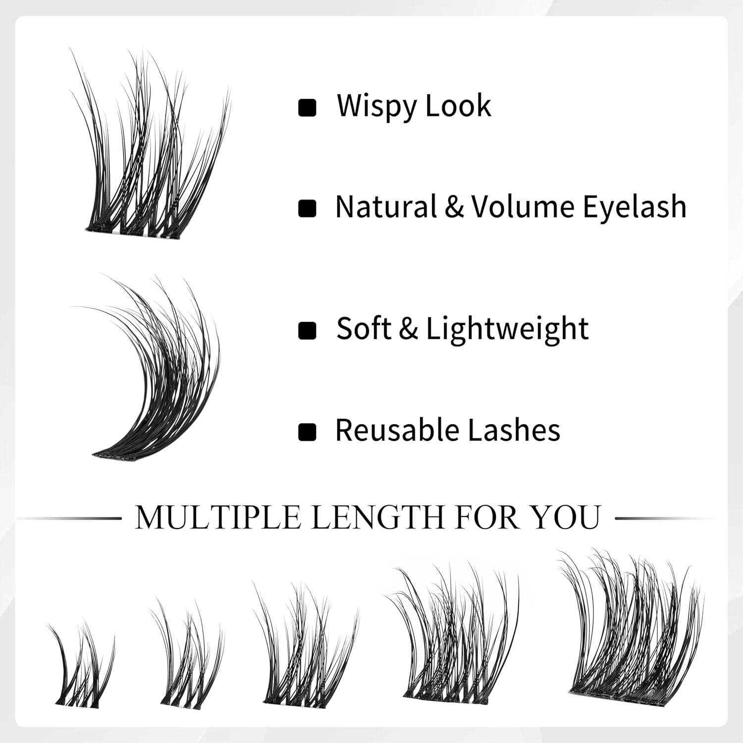 6 Pairs Foxy Eye | 3D Layered Pre-cut Lash Clusters